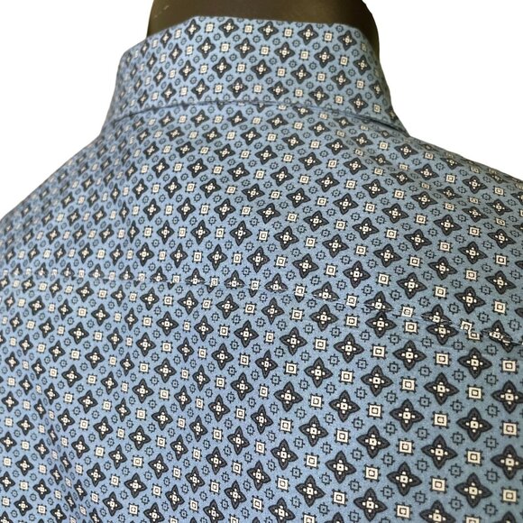 Mens Michael Kors Button Up Dress Shirt Tailored Fit Size M Blue u - Picture 10 of 13